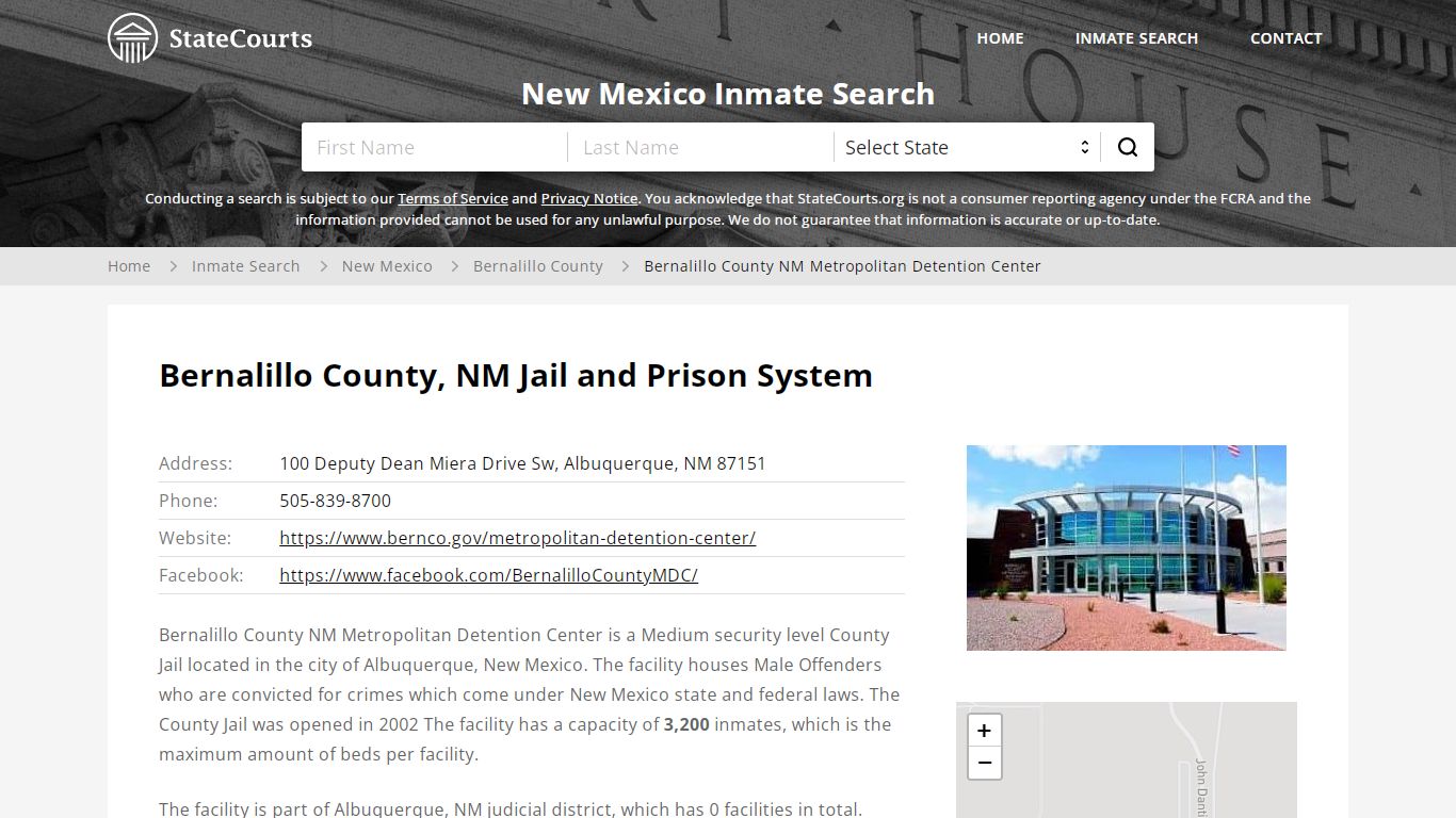 Bernalillo County NM Metropolitan Detention Center Inmate ...