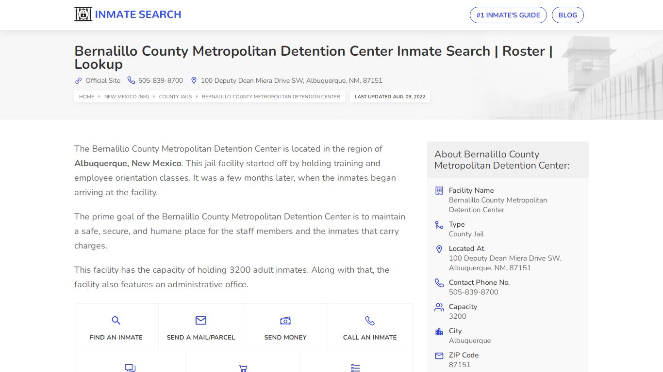 Bernalillo County Metropolitan Detention Center Inmate ...