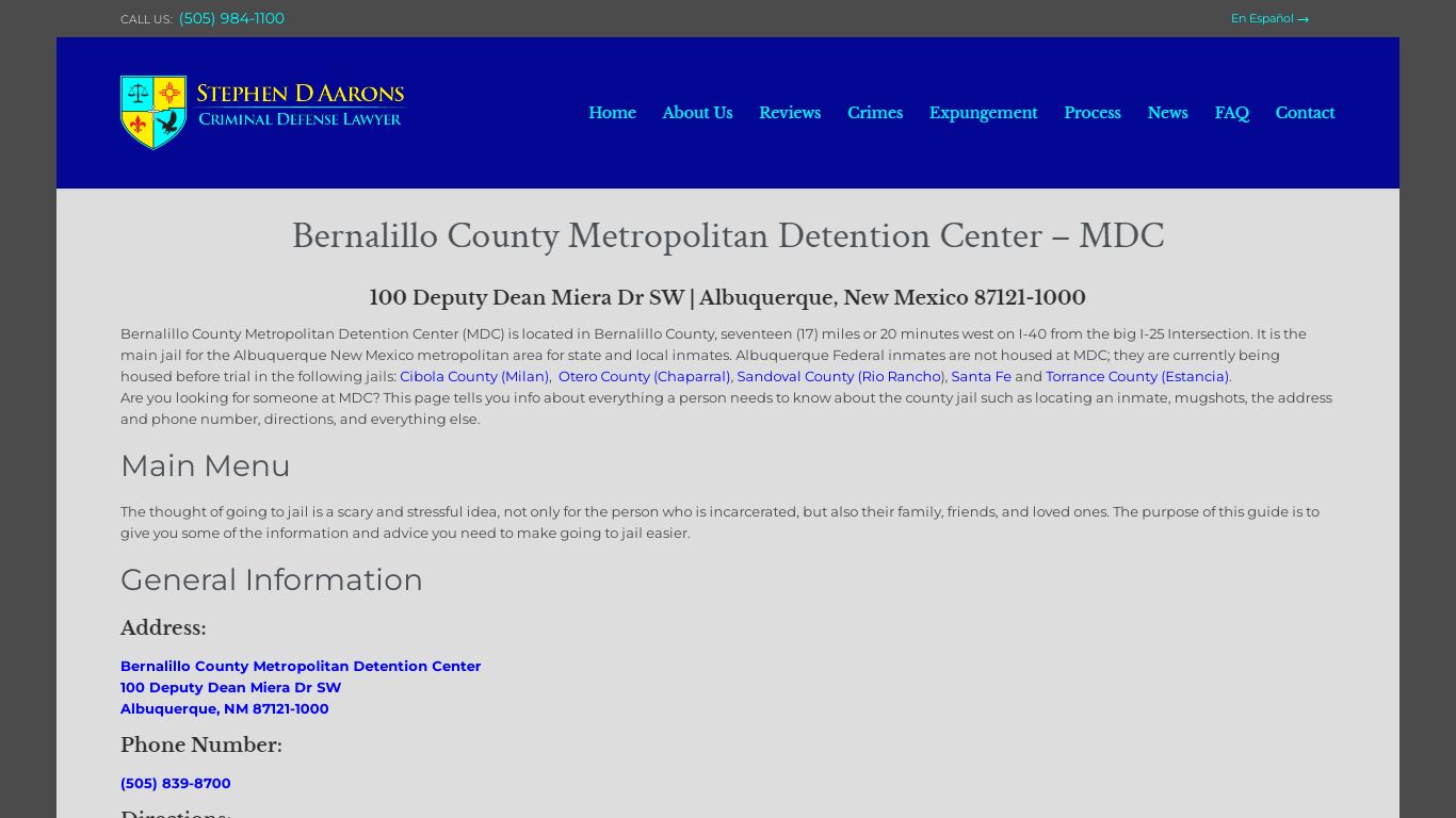 Bernalillo County Metropolitan Detention Center - MDC ...